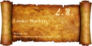 Lenko Martin névjegykártya